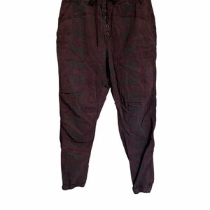 Anthropologie Deep Burgundy & Charcoal Joggers
